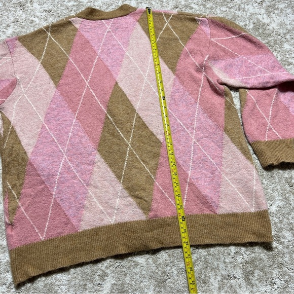 J. Crew Pink and Tan Cardigan Sweater with Soft Texture - Picture 6 of 7